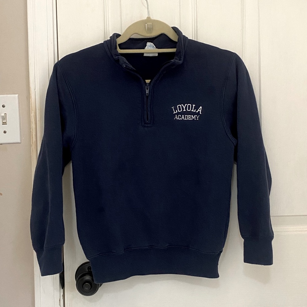 Port & Company Loyola Academy Pullover Quarter Zip Sweatshirt in Navy